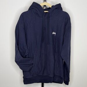 Stüssy Classic Logo Hoodie – Navy – Size L
